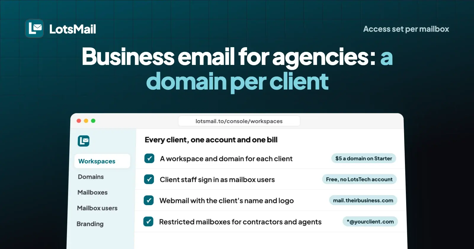 Business Email for Agencies: One Account, a Domain per Client